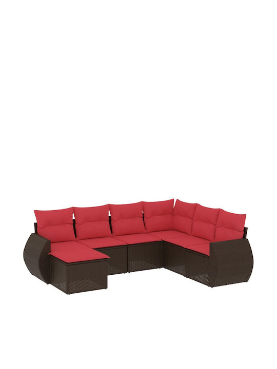Outdoor Corner Rattan Sofa With Cushions 62x62x69cm