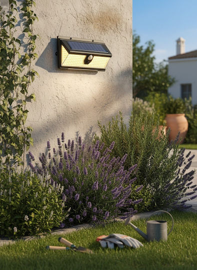 Wall Mounted Solar Light 3W 2000lm Cold White 6500K with Motion Sensor IP65 19cmx10cmx5cmcm