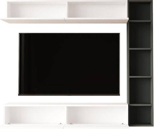 Bibliotecă Living Albă M169xL26xÎ144cm