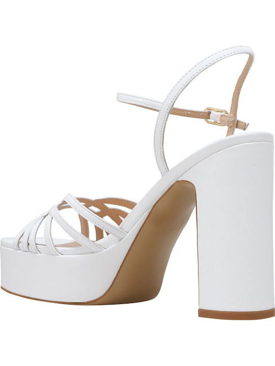 Damen Sandalen Weißes Leder