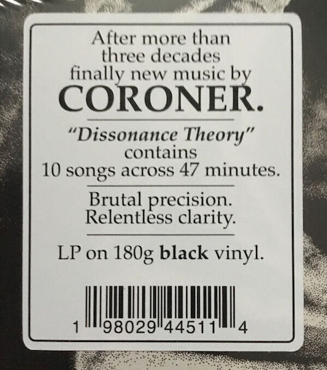 Coroner Dissonance Theory Vinyl