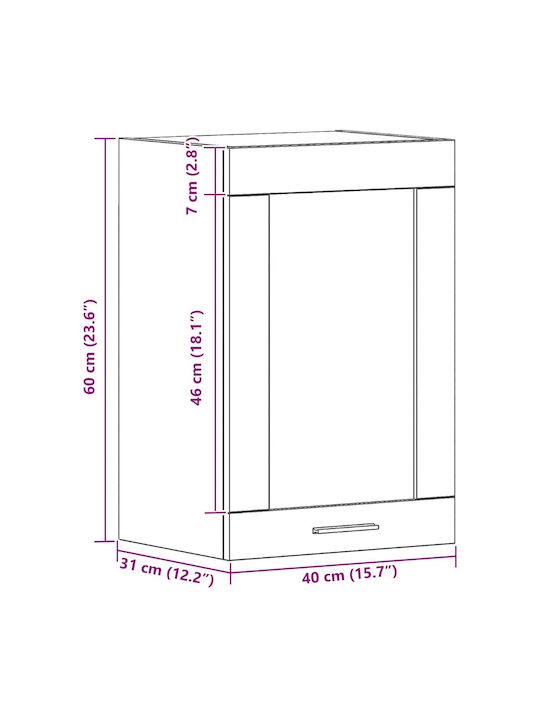 Schwarzer Küchenschrank 40x31x60cm