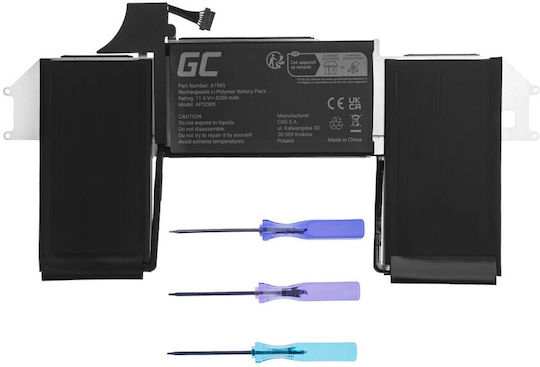 Green Cell Kompatible Batterie für Apfel MacBook Air MacBook Air 13 (2018 / 2019 / 2020) mit 4200mAh