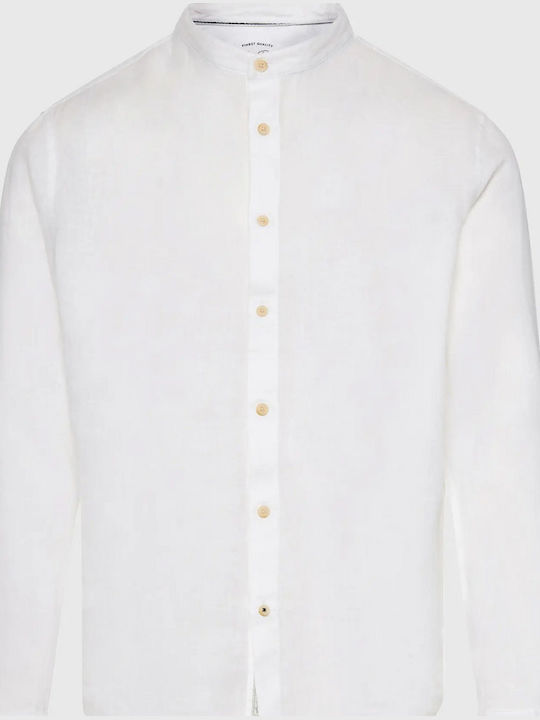 Long-sleeved Linen Shirt White
