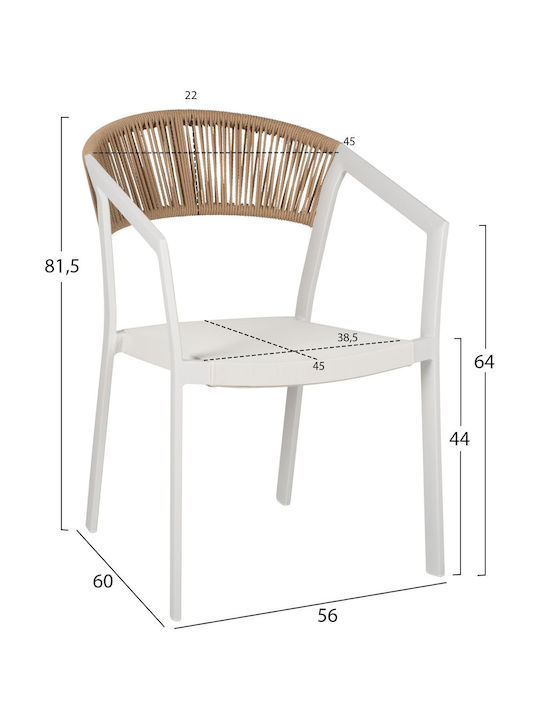 Set Dining Pentru Exterior 7 Piese Alb