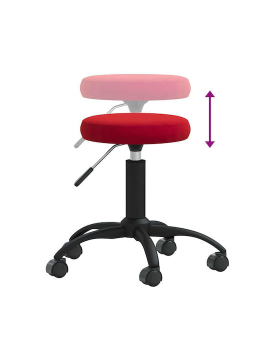 Living Room Stool with Adjustable Height Wine Red