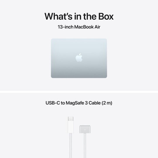 Apple MacBook Air 13.6 Zoll IPS Retina Display Modell M5-10-Core/16GB/512GB SSD/8-Core GPU mit Ladegerät 40W Himmelblau (US Tastatursprache)