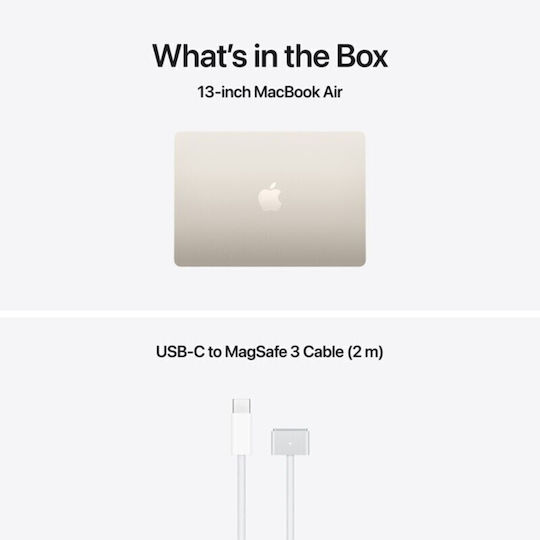 Apple MacBook Air 13.6" IPS Retina Display (M5-10-Core/16GB/512GB SSD/8-Core GPU) with 40W Charger Starlight (English US Keyboard)
