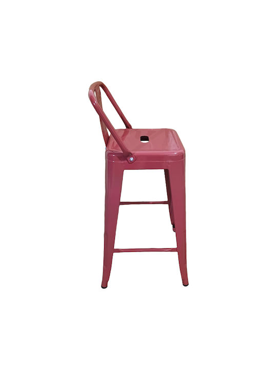 Σκαμπό Μπαρ με Πλάτη Μεταλλικό Utopia Terracotta 42x42x86εκ.