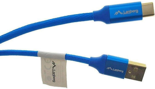Lanberg Premium QC Braided USB 3.0 Cable USB-C male - USB-A Μπλε 1.8m CA-USBO-22CU-0018-BL