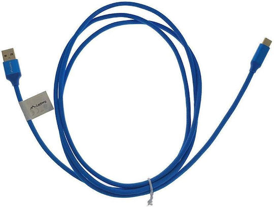 Lanberg Premium QC Braided USB 3.0 Cable USB-C male - USB-A Μπλε 1.8m CA-USBO-22CU-0018-BL