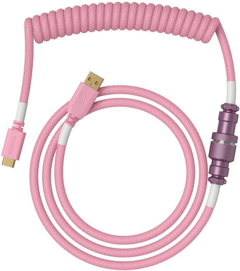 Glorious PC Gaming Race Спирала / Равен USB 2.0 Кабел USB-C мъжки - USB-A мъжки Розов 1.37м (GLO-CBL-COIL-PP)