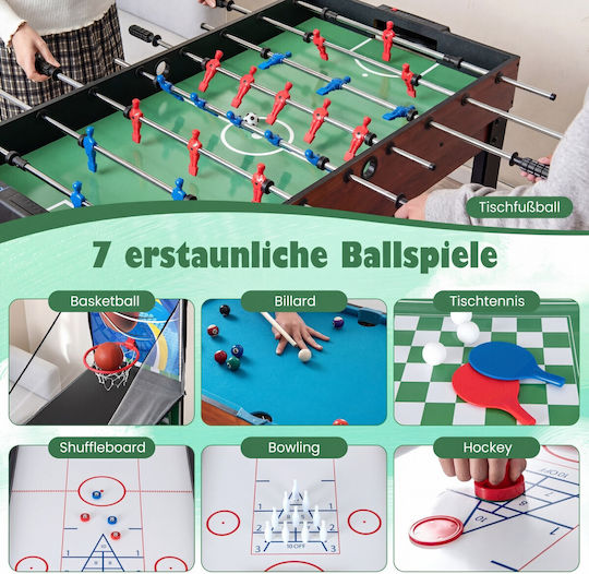 Costway Επιδαπέδιο Air Hockey Πολλαπλών Παιχνιδιών Ξύλινο