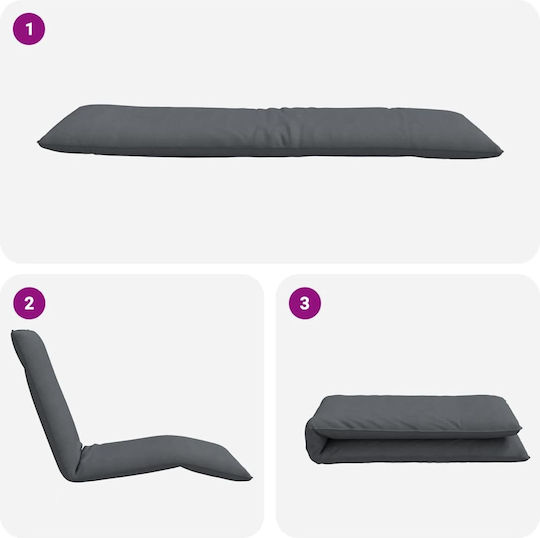 vidaXL Oxford Gray Foldable Metallic Beach Sunbed 175x54cm