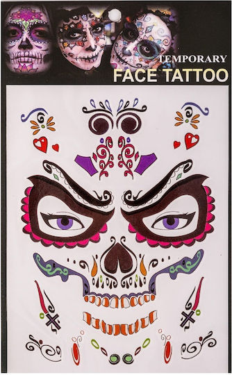 Αποκριάτικo Skeleton Face Tatoo