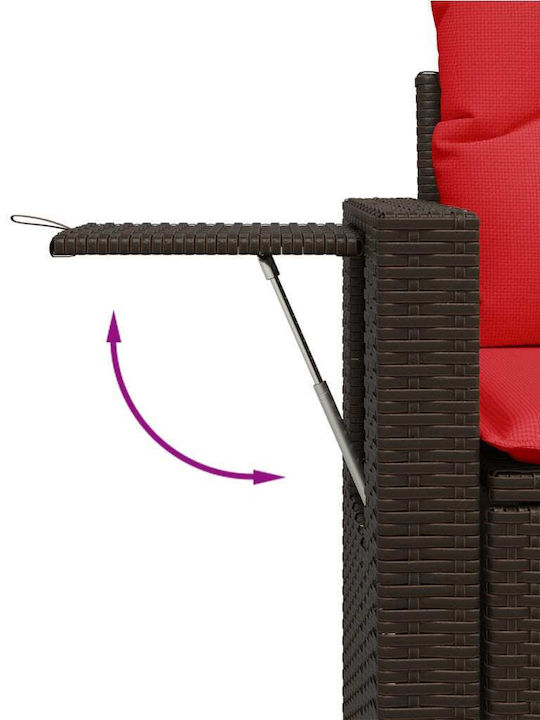 Outdoor Corner Sofa Rattan with Cushions 62x62x69cm