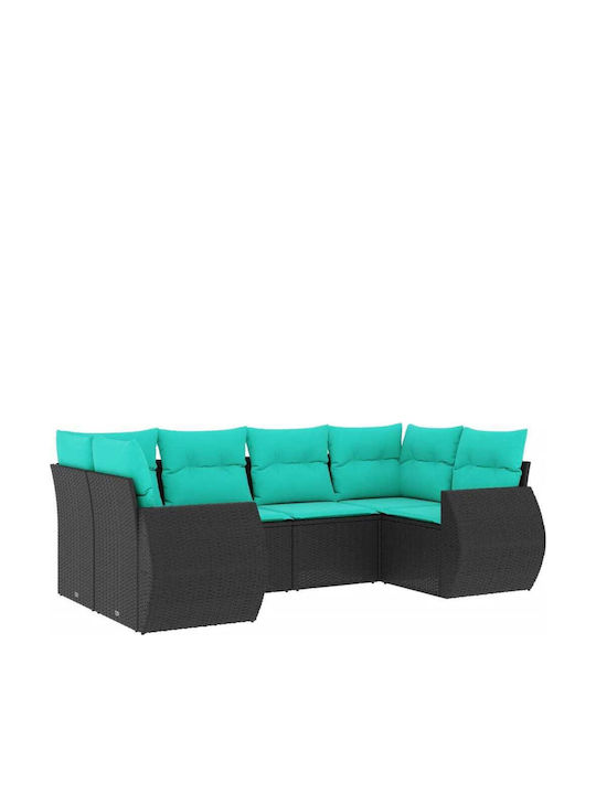 Outdoor Corner Rattan Sofa With Cushions 62x62x69cm