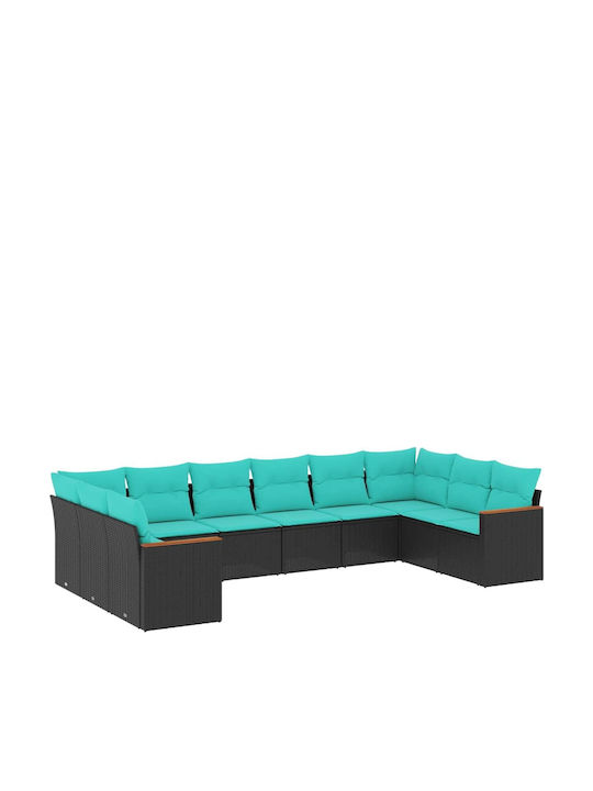 Outdoor Corner Rattan Sofa With Cushions 62x62x69cm