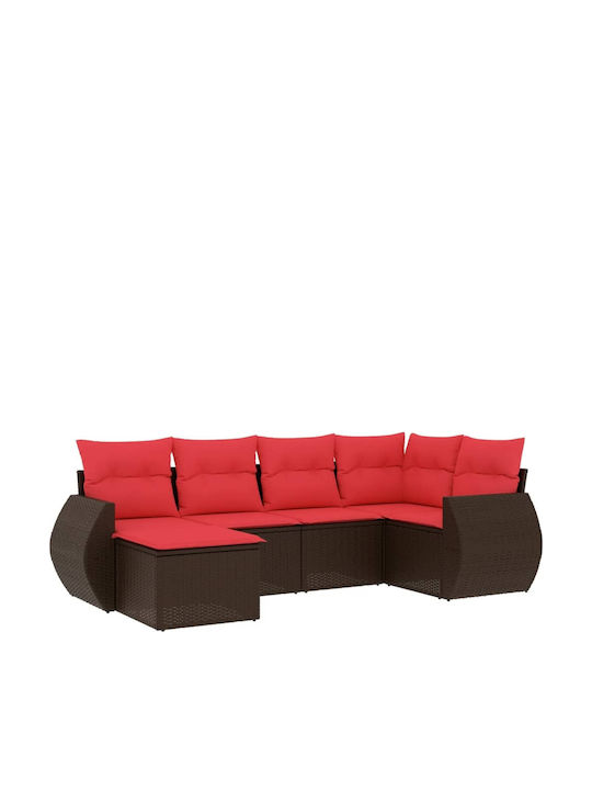 Outdoor Corner Sofa Rattan With Cushions 62x62x69cm