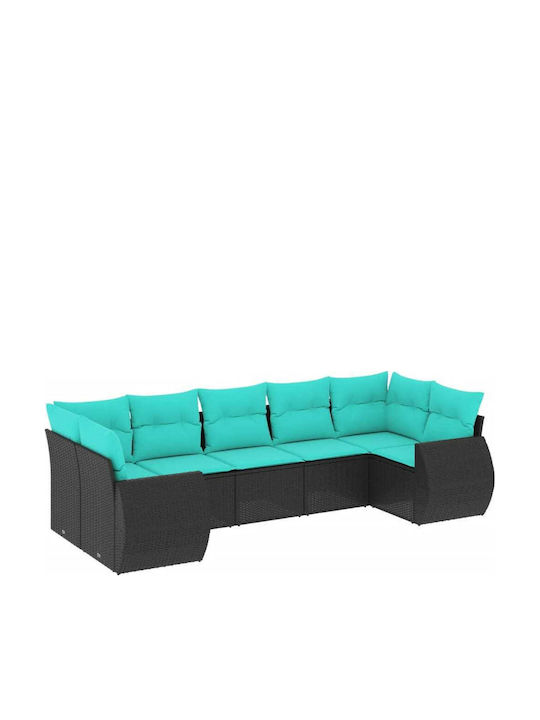 Outdoor Corner Rattan Sofa With Cushions 62x62x69cm