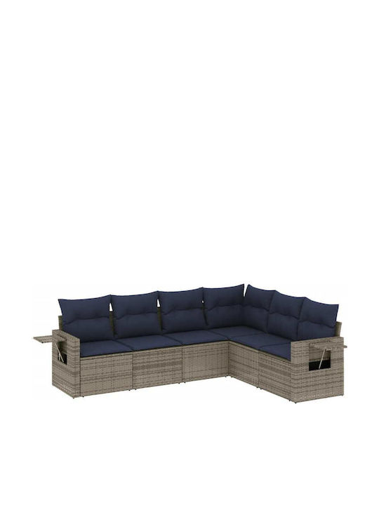 Ecksofa Outdoor Rattan mit Kissen 62x62x69cm
