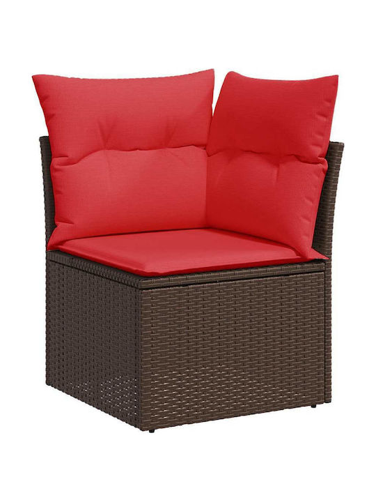 Canapea De Colț De Exterior Din Rattan Cu Perne 62x62x69cm