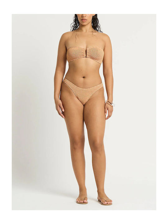 Trägerloses Bikinioberteil Beige