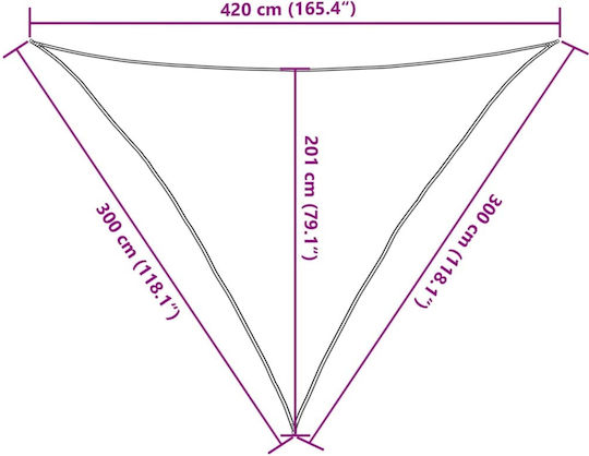 vidaXL Panou Triunghiular Umbrela Sail Gri 3x4.2x4.2m 160gr/m²