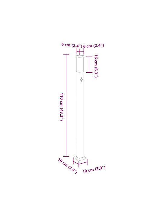 vidaXL Außenstehlampe für Außenbereich 40W IP44 für E27 Lampenbirnensockel Schwarz