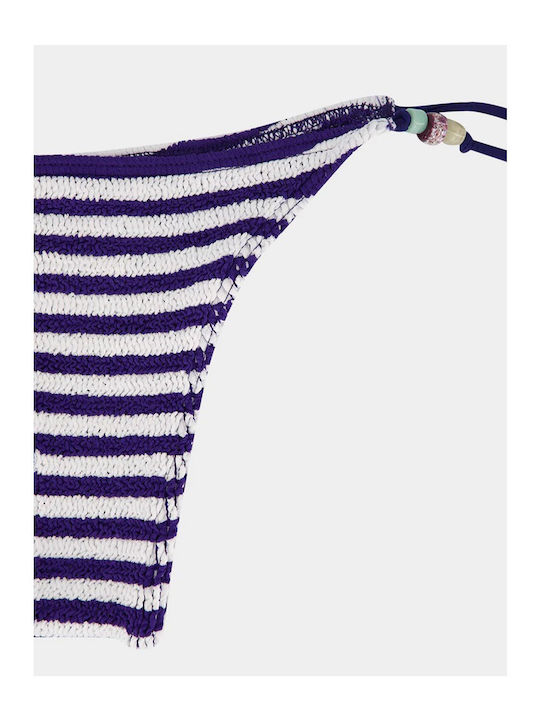 Bikini Slip με Κορδονάκια Navy/white