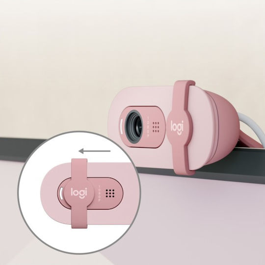 Logitech Brio 100 Web Camera Full HD 1080p Ροζ 960-001623