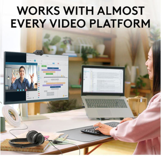 Logitech Brio 100 Web Camera Full HD 1080p Λευκή 960-001617