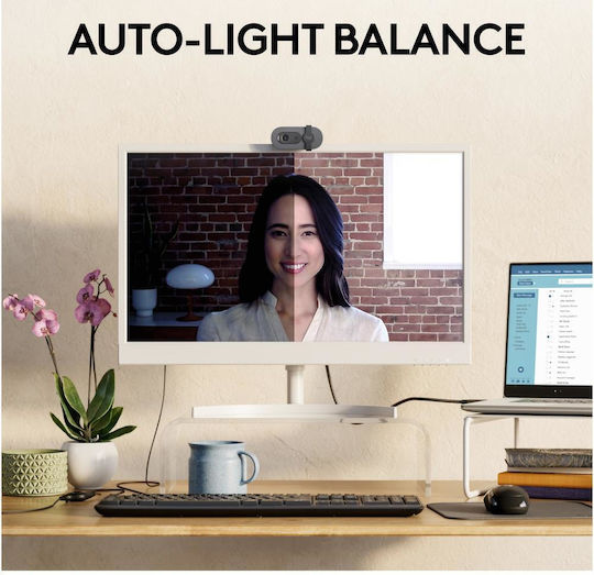 Logitech Brio 100 Web Camera Full HD 1080p Λευκή 960-001617