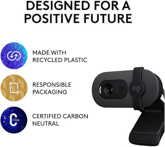 Logitech Brio 100 Web Camera Full HD 1080p Λευκή 960-001617