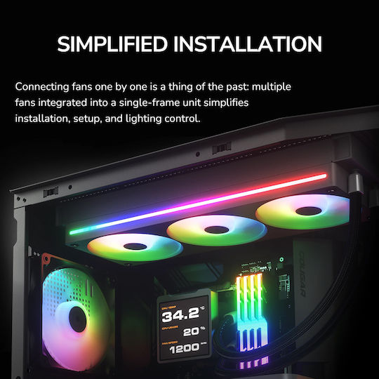 Cougar Unity 360 Case Fan 2500rpm 78.2cfm with ARGB Lighting and 3-Pin 4-Pin PWM Connection White