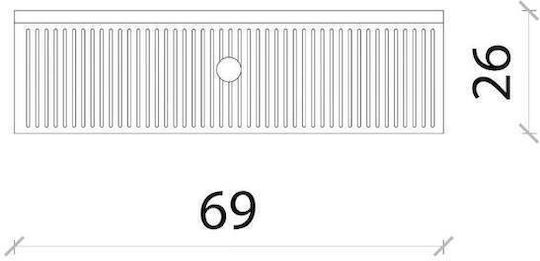Конзола Дървена с Огледало Сива Д69xШ26xВ20см