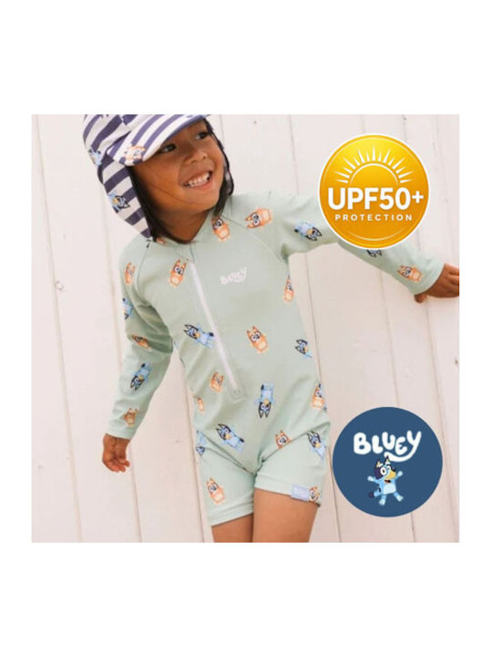 Swim Essentials Kids One-Piece Swimwear With Long Sleeve Bluey