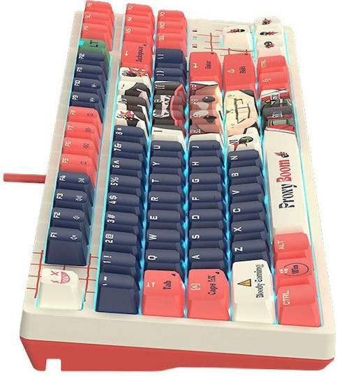 A4Tech Blody AT87 Tastatură Gaming Optică Tenkeyless cu Comutatoare Alpha Optical și Taste Iluminate (Engleză SUA) Multicolor