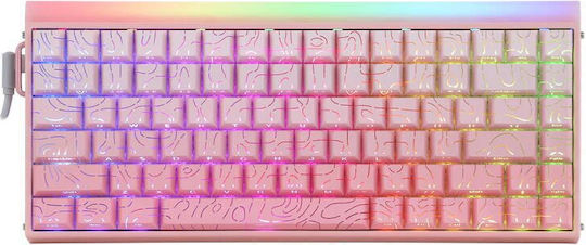 Aula Hero 84 HE Wireless Gaming Mechanical Keyboard 75% with RGB Lighting English US Pink