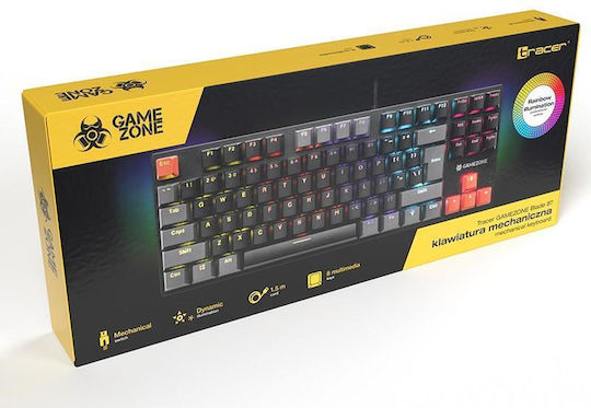 Tracer GameZone Blade 87 Gaming Μηχανικό Πληκτρολόγιο Tenkeyless με Outemu Red διακόπτες και RGB φωτισμό (Αγγλικό US)