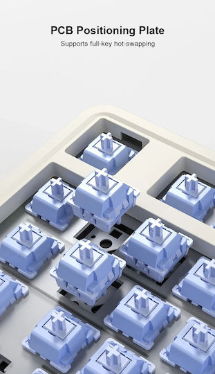 Aula AU75 Ασύρματο Gaming Πληκτρολόγιο 75% με RGB φωτισμό (Αγγλικό US) Turmeric Yellow