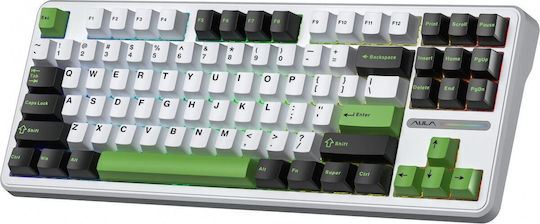 Aula F87 Wireless Gaming Mechanical Keyboard Tenkeyless with GrayWood V3 Switches and RGB Lighting (English US) Gray