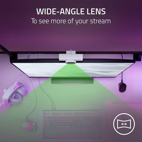 Razer Kiyo V2 X Web Camera 60FPS με Autofocus Ροζ RZ19-05380200-R3M