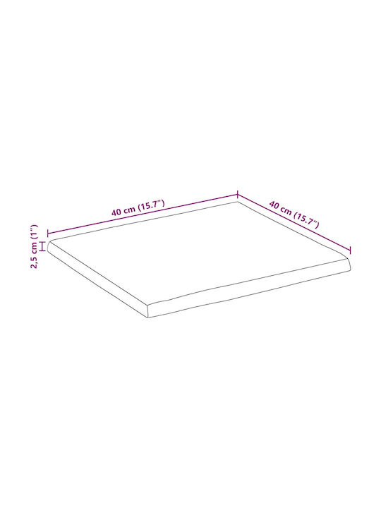 vidaXL Table Surface Made of Solid Mango Wood 40x40x2.5cm 370702