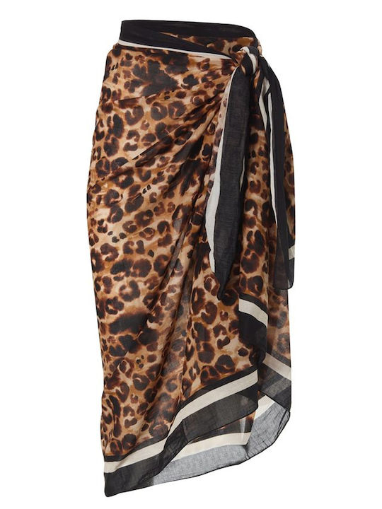 Stefania Frangista Kloe Leopard Γυναικείο Παρεό Καφέ Sfc2689l
