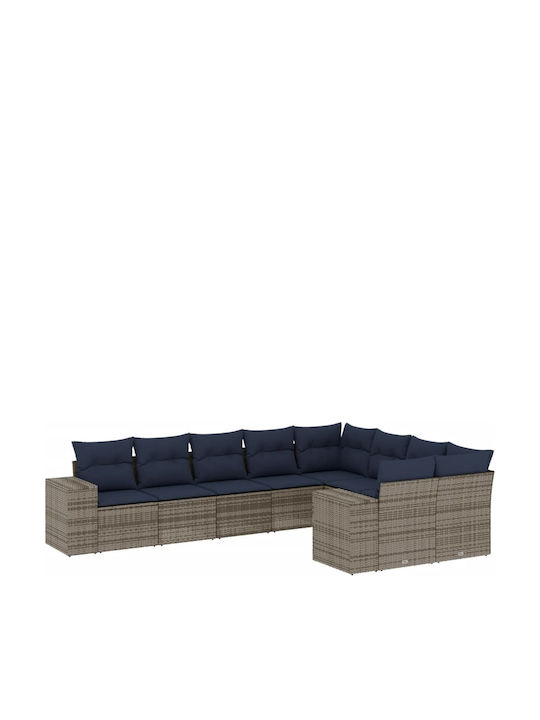 Outdoor Corner Sofa Rattan With Cushions 62x62x69cm