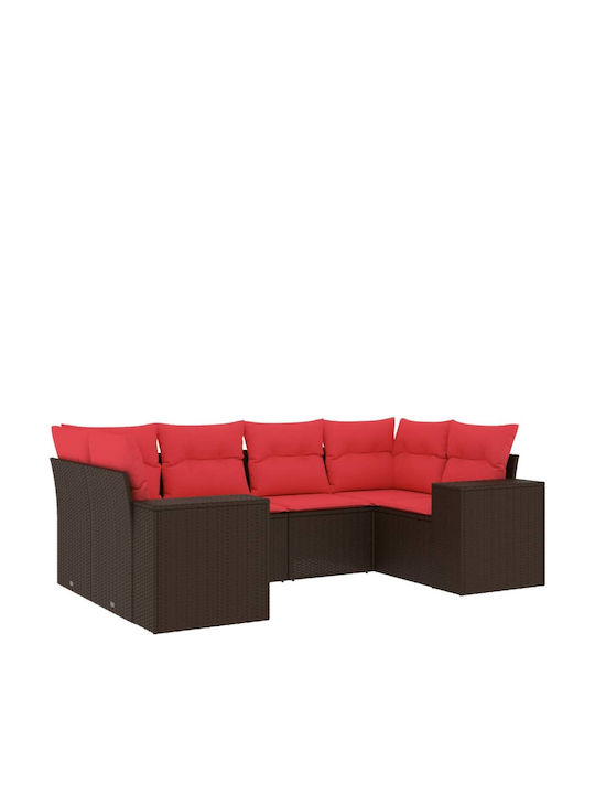 Outdoor Corner Sofa Rattan with Cushions 62x62x69cm