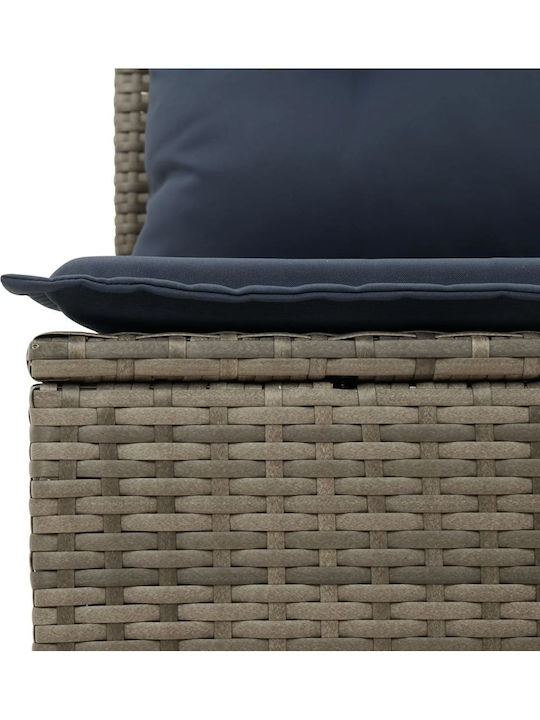 Ecksofa Outdoor Rattan mit Kissen 55x62x69cm