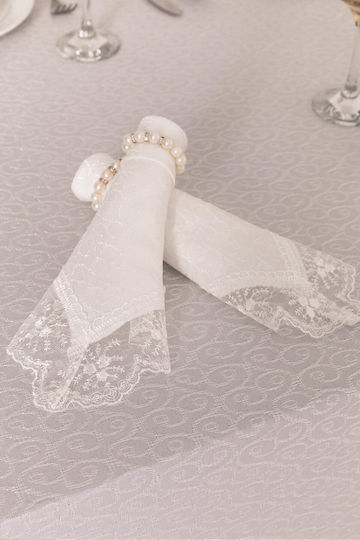 SteweHome Tischdecke Mit Spitze Set 13 Stück Beige 160x220cm