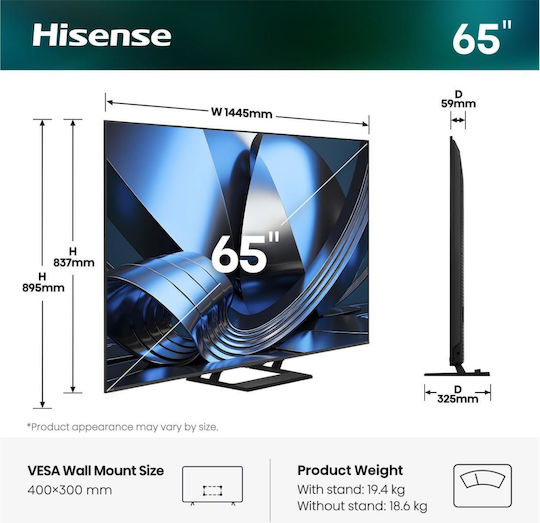 Hisense Smart Televizor 65" 4K UHD Mini LED U7SE HDR (2026) 65U7SE